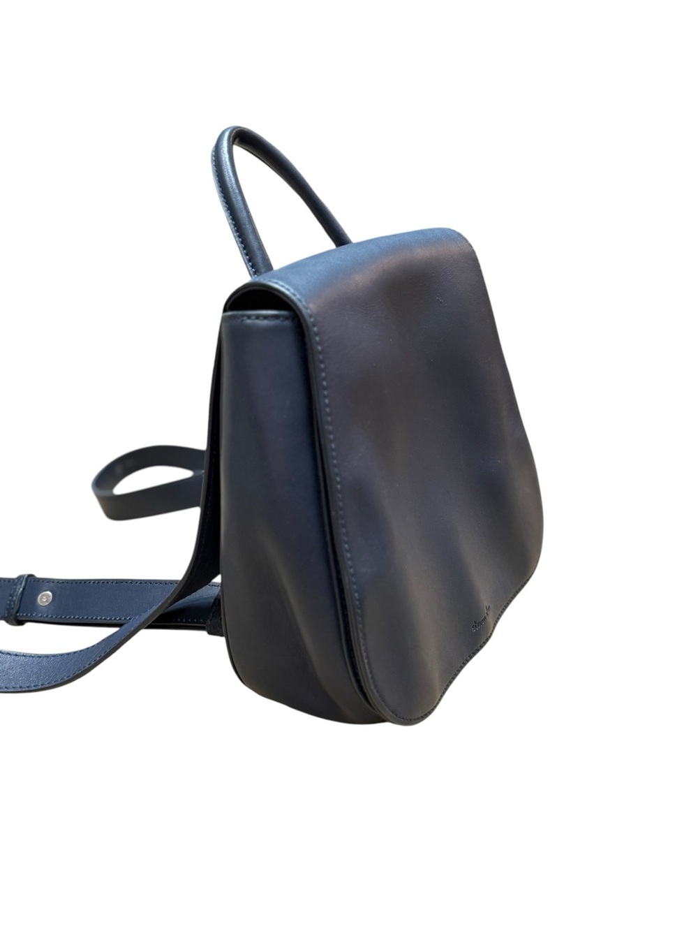 Steven Alan Kate Mini Leather Backpack Navy Blue Genuine Leather